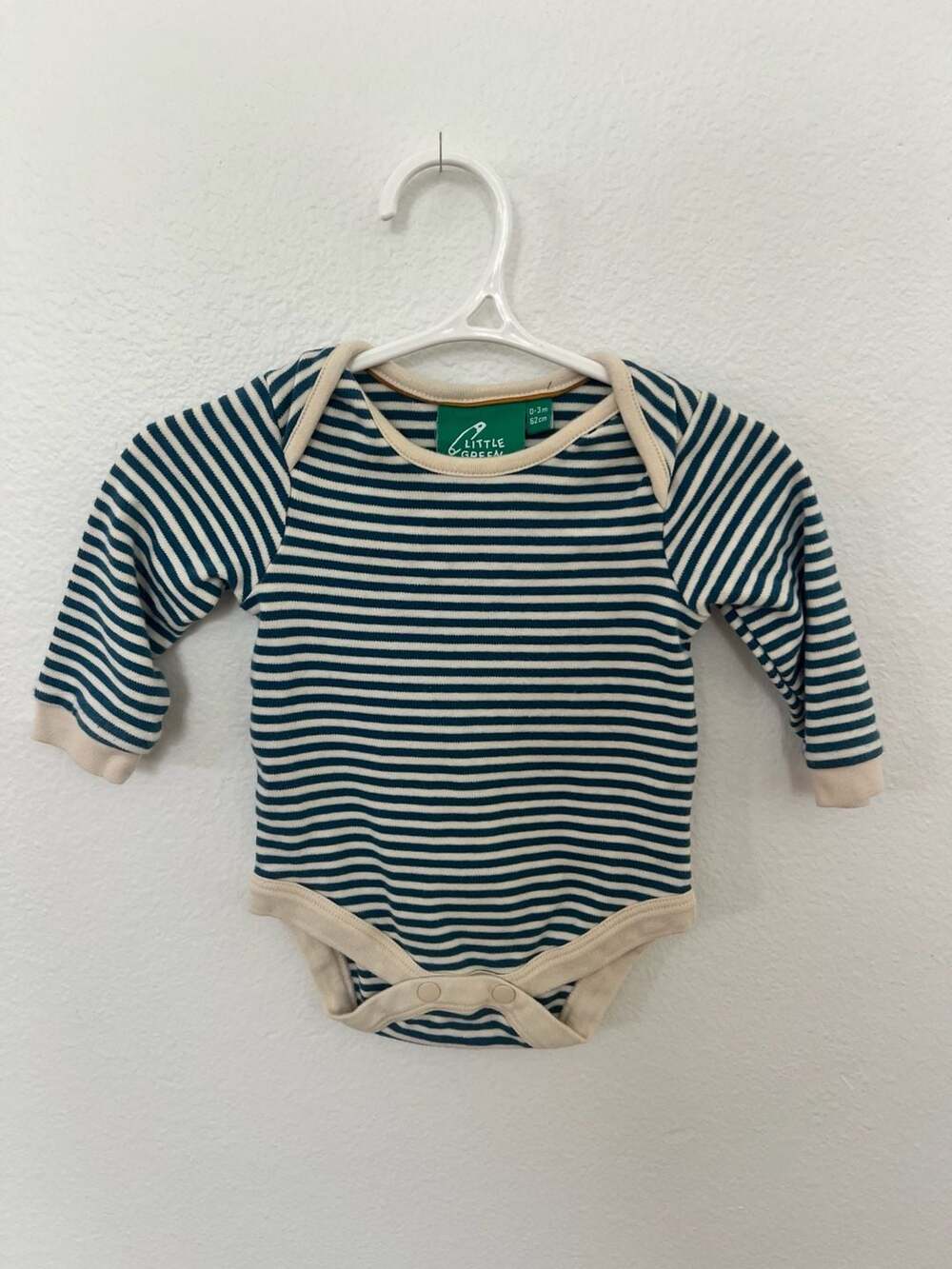 Little Green Radicals Long Sleeve Striped Bodysuit 0-3m 62cm